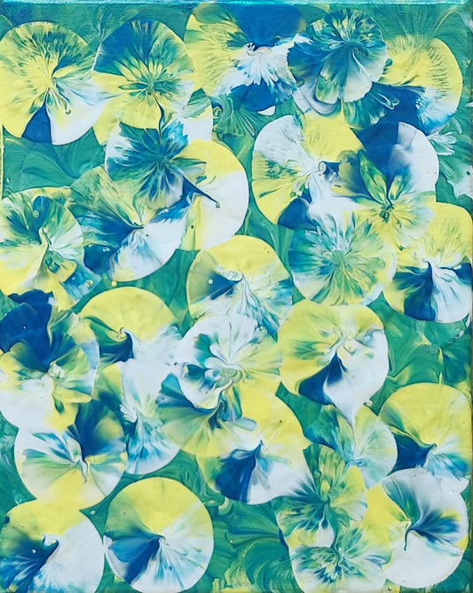 8 x 10 Blue Green Yellow White