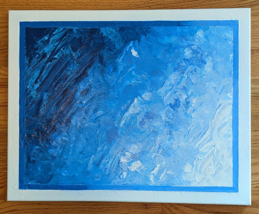 'Blue Ribbon' Acrylic Ocean Scene Abstract