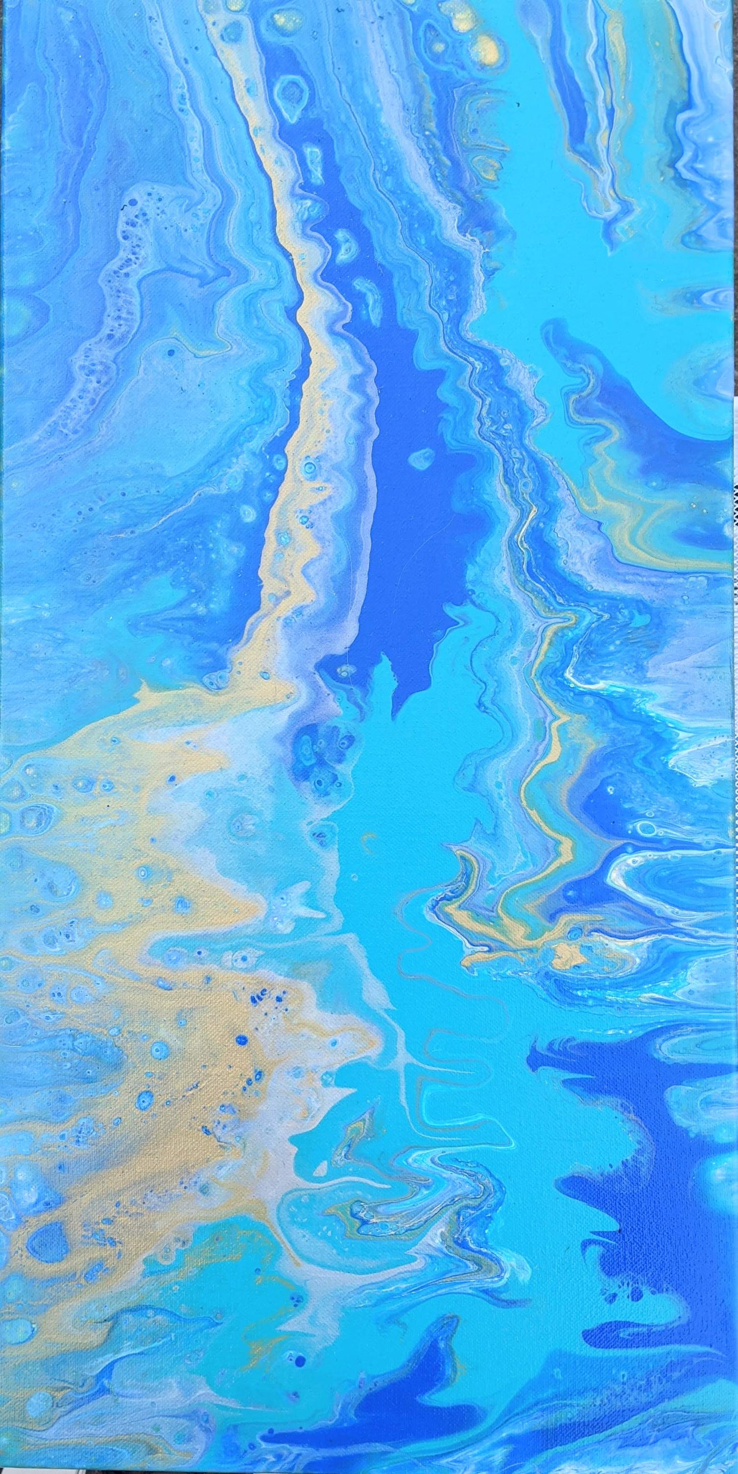 'Moving Waters' Acrylic Abstract Painting