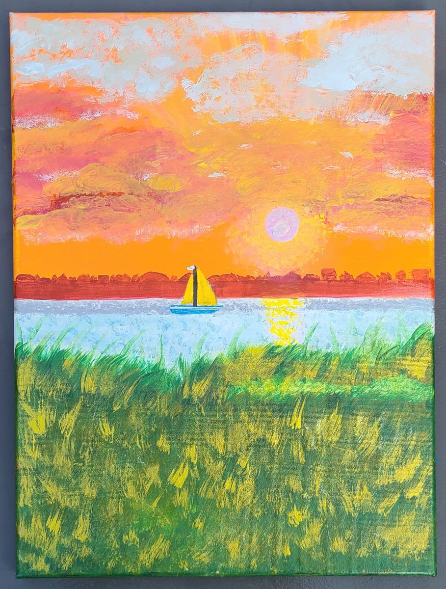 'Orange Sky' Original Acrylic Painting