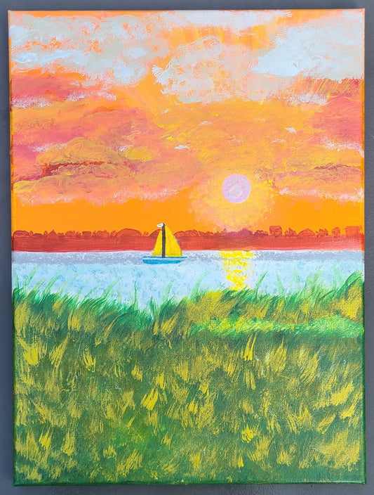 'Orange Sky' Original Acrylic Painting