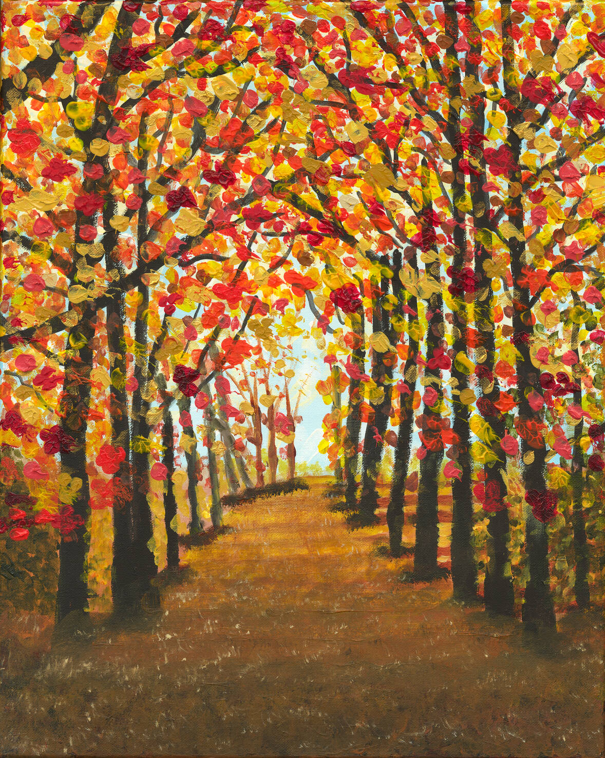 'Fall Passage' Original Acrylics Painting on 16 x 20 x 1 Canvas
