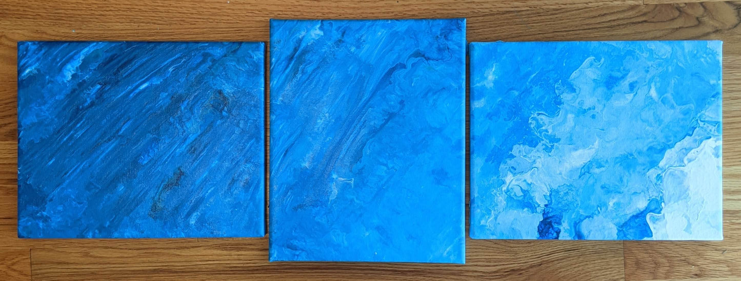 'Trey Azure' Acrylic Ocean Scene | Abstract